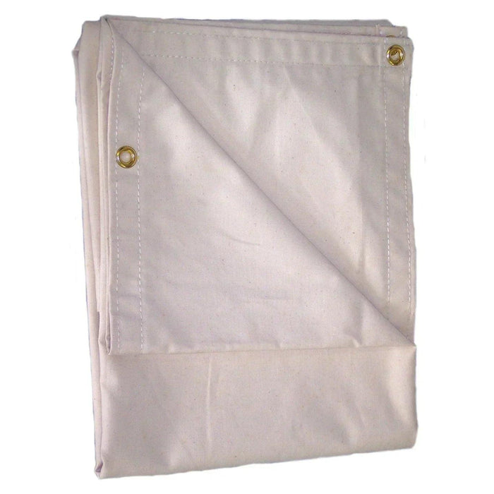Natural 10' x 16' #10 duck canvas tarp offering durable all-purpose coverage