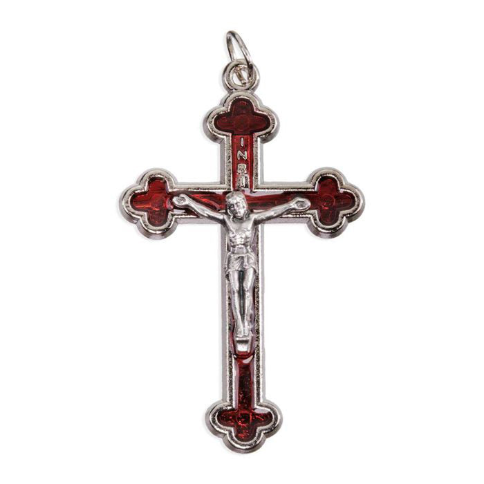 2" Epoxy Inlay Silver Crucifix