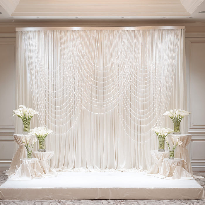 beaded curtain, beaded backdrop, acrylic beaded curtain, curtain valance, beaded swag valance#color_parent