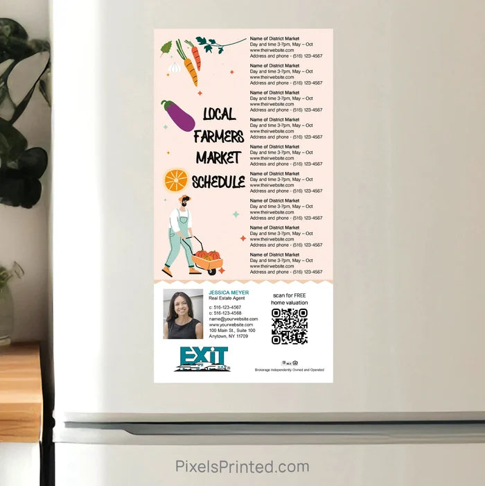 EXIT Realty Farmers Market Schedule Postcard Magnets postcard magnets PixelsPrinted