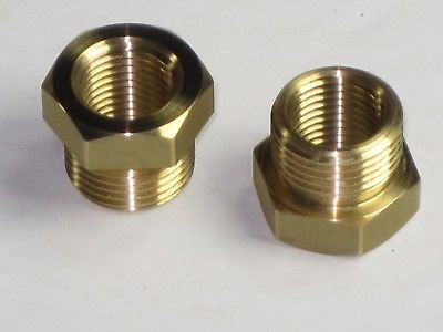 Petcock adapters fit Triumph petcocks to BSA tank 1/4" to 3/8" BSP set