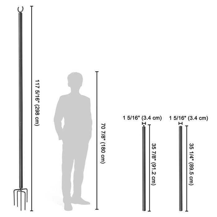 TheLAShop 10 ft Sun Shade Posts Aluminum String Light Planter Poles 2ct/pk Image
