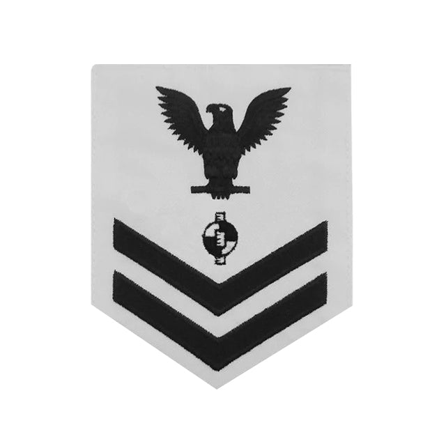 U.S. Navy Engineering Aide (EA) Rating Patch, White (Tailored to E-4, E-5, or E-6)