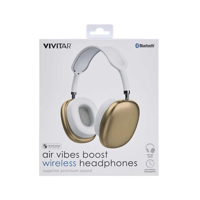 Vivitar Air Vibes Wireless Headphones Gold & White