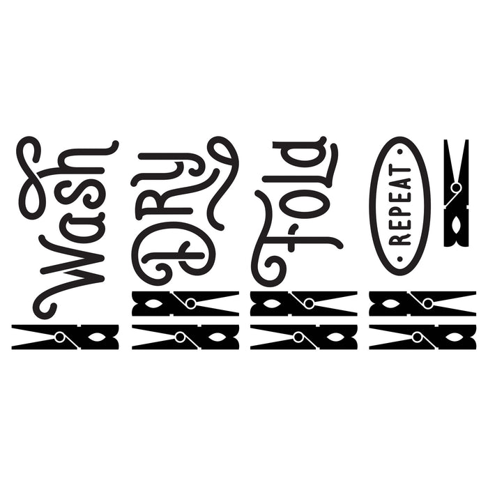 Wash Dry Fold Repeat Wall Decals - panels