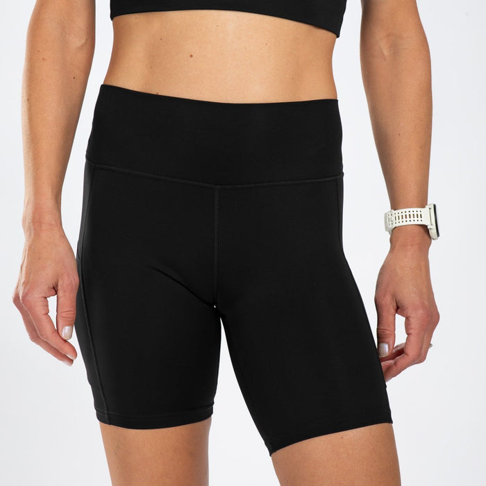 Zoot Sports RUN BOTTOMS Women's Elite Run 8" High-Rise Short - Jet Black
