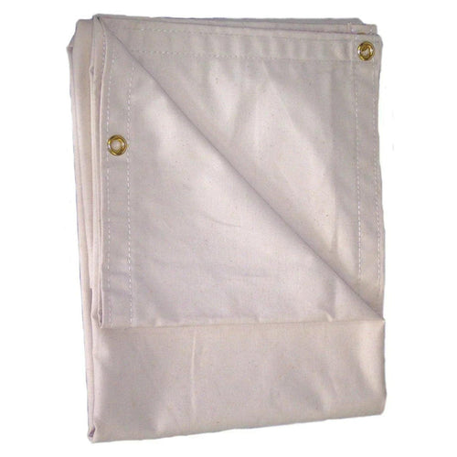 Natural 10' x 16' #10 duck canvas tarp offering durable all-purpose coverage