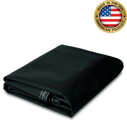 Black 12' x 16' 10oz vinyl tarp serving as industrial vinyl covering
