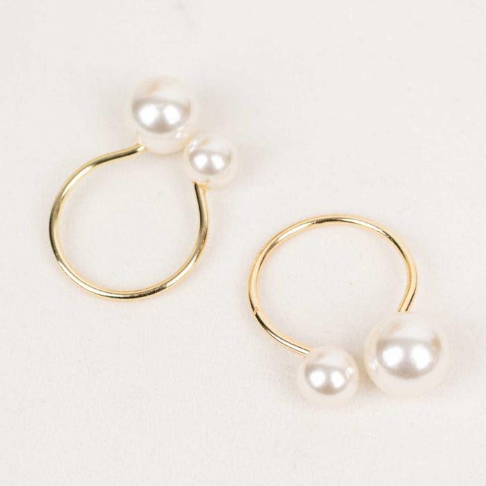 metal, napkin rings, pearl napkin ring, napkin holder rings, table napkin rings#color_white-gold