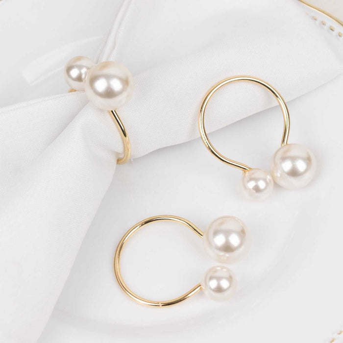 metal, napkin rings, pearl napkin ring, napkin holder rings, table napkin rings#color_white-gold