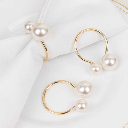 metal, napkin rings, pearl napkin ring, napkin holder rings, table napkin rings#color_white-gold