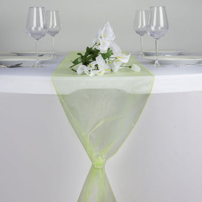 organza table runners, sheer table runners, 108 inch table runner, tablecloth runners, table runner decor#color_apple-green