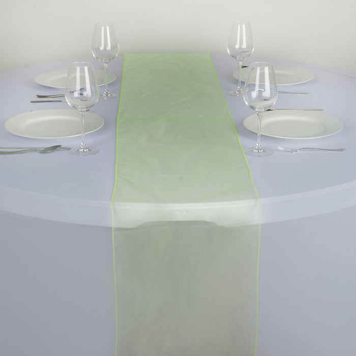 organza table runners, sheer table runners, 108 inch table runner, tablecloth runners, table runner decor#color_apple-green