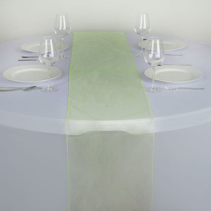 organza table runners, sheer table runners, 108 inch table runner, tablecloth runners, table runner decor#color_apple-green