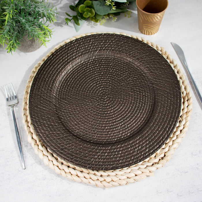 charger plates, round charger plates, plastic charger plates, decorative charger plates, rattan chargers#color_parent