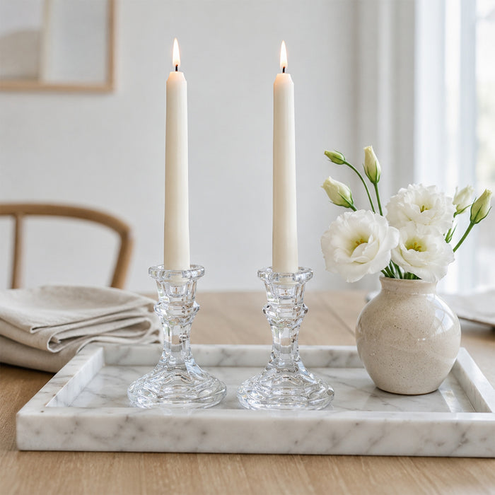 glass taper candle holders, clear candlestick holders, glass candlestick holders, taper candle stands, decorative taper candle holders#color_clear