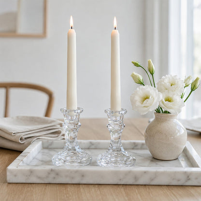 glass taper candle holders, clear candlestick holders, glass candlestick holders, taper candle stands, decorative taper candle holders#color_clear