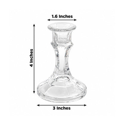 glass taper candle holders, clear candlestick holders, glass candlestick holders, taper candle stands, decorative taper candle holders#color_clear