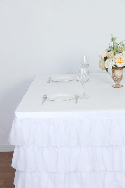 table skirt, tutu table skirt, ruffled table skirt, cloth table skirt, skirt for table#color_white