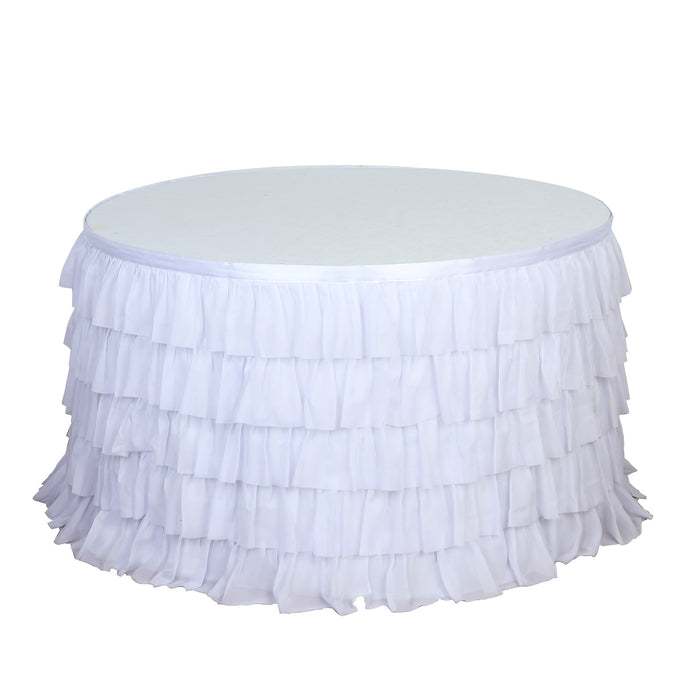 table skirt, tutu table skirt, ruffled table skirt, cloth table skirt, skirt for table#color_white