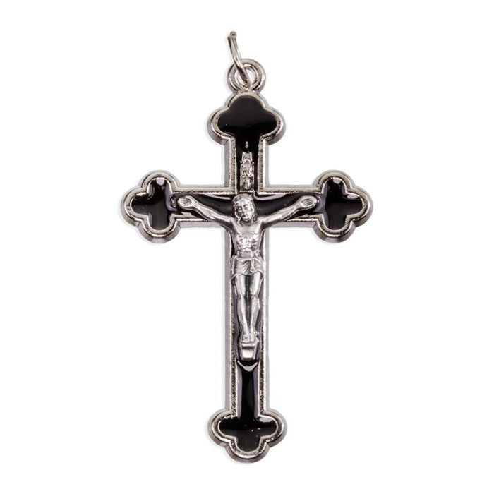 2" Epoxy Inlay Silver Crucifix