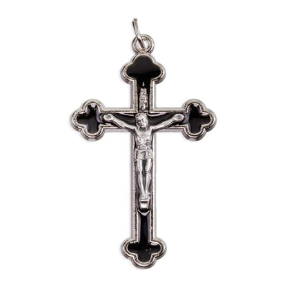 2" Epoxy Inlay Silver Crucifix