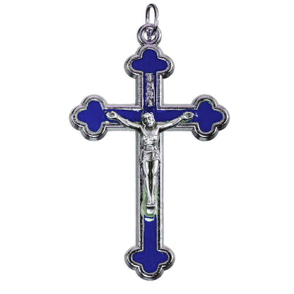 2" Epoxy Inlay Silver Crucifix