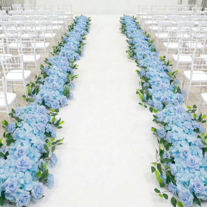 floral swag, flower swag, floral swags, flower swags, artificial floral swag, silk floral swag, hanging floral swag, wedding floral swag, floral garland swag#color_light-blue