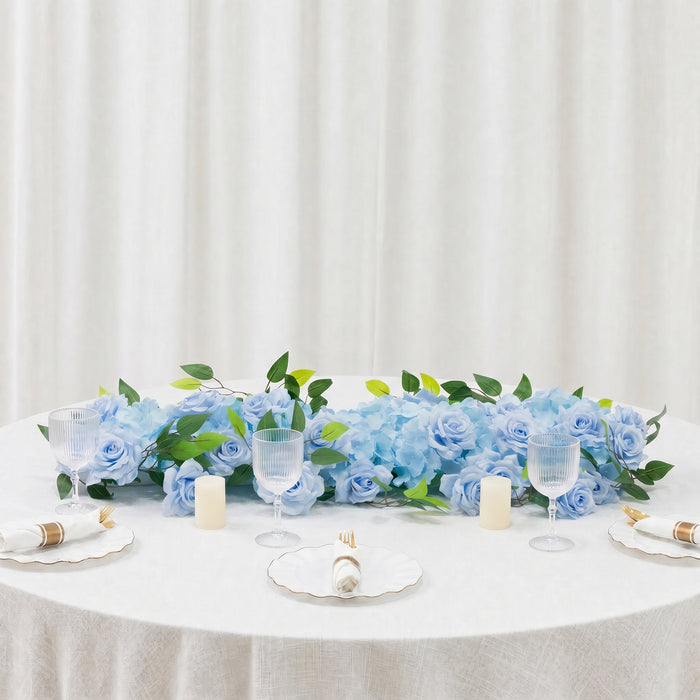 floral swag, flower swag, floral swags, flower swags, artificial floral swag, silk floral swag, hanging floral swag, wedding floral swag, floral garland swag#color_light-blue