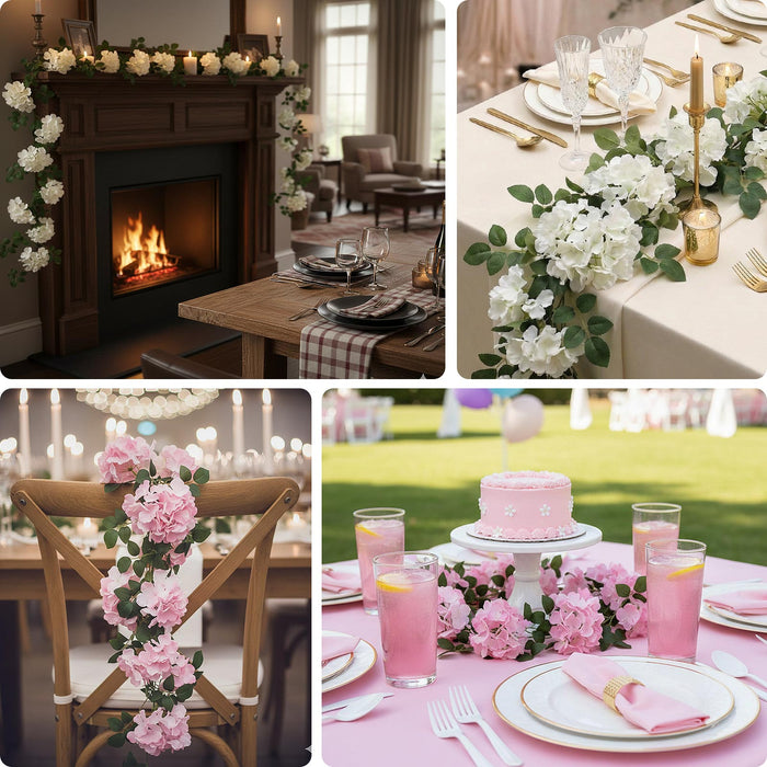 flower garland, hydrangea garland, flower vine, silk garland, artificial garland, artificial flowers#color_parent
