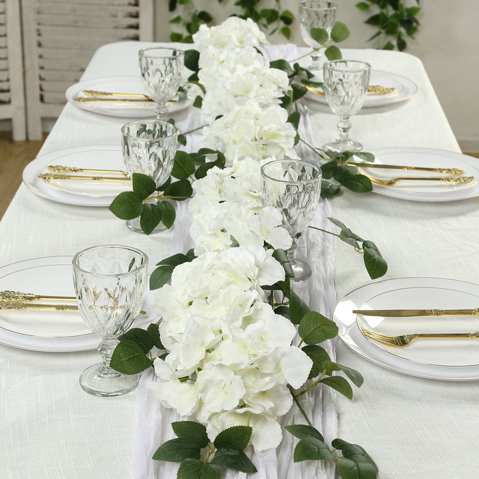 flower garland, hydrangea garland, flower vine, silk garland, artificial garland, artificial flowers#color_ivory