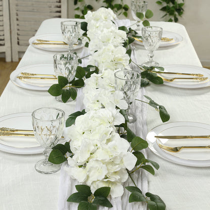 flower garland, hydrangea garland, flower vine, silk garland, artificial garland, artificial flowers#color_ivory