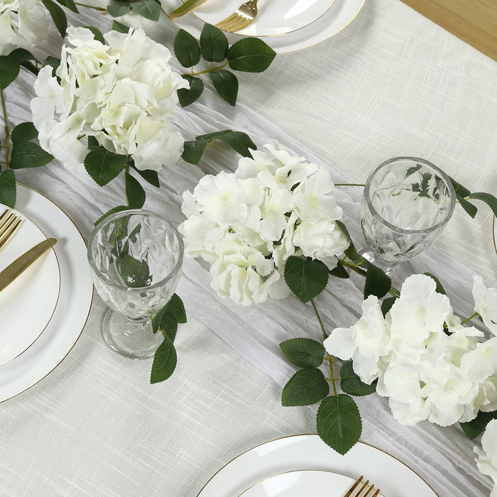 flower garland, hydrangea garland, flower vine, silk garland, artificial garland, artificial flowers#color_ivory