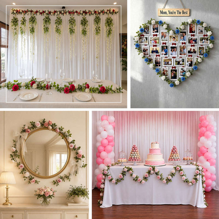artificial flower garland, rose garland, flower vines, hanging vines, flowers and vines#color_parent