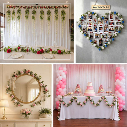 artificial flower garland, rose garland, flower vines, hanging vines, flowers and vines#color_parent