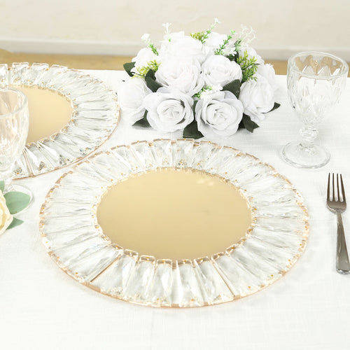mirror glass charger plates, crystal pendant charger plates, metal charger plates, decorative charger plates, mirrored charger plates, glass charger plates#color_parent