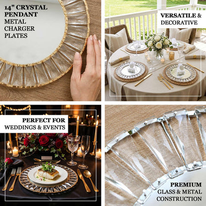 mirror glass charger plates, crystal pendant charger plates, metal charger plates, decorative charger plates, mirrored charger plates, glass charger plates#color_parent