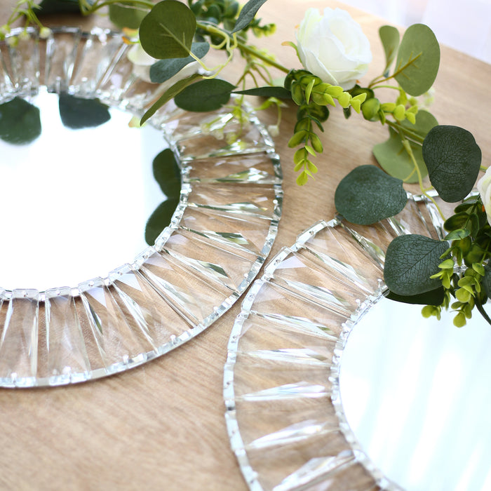 mirror glass charger plates, crystal pendant charger plates, metal charger plates, decorative charger plates, mirrored charger plates, glass charger plates#color_parent