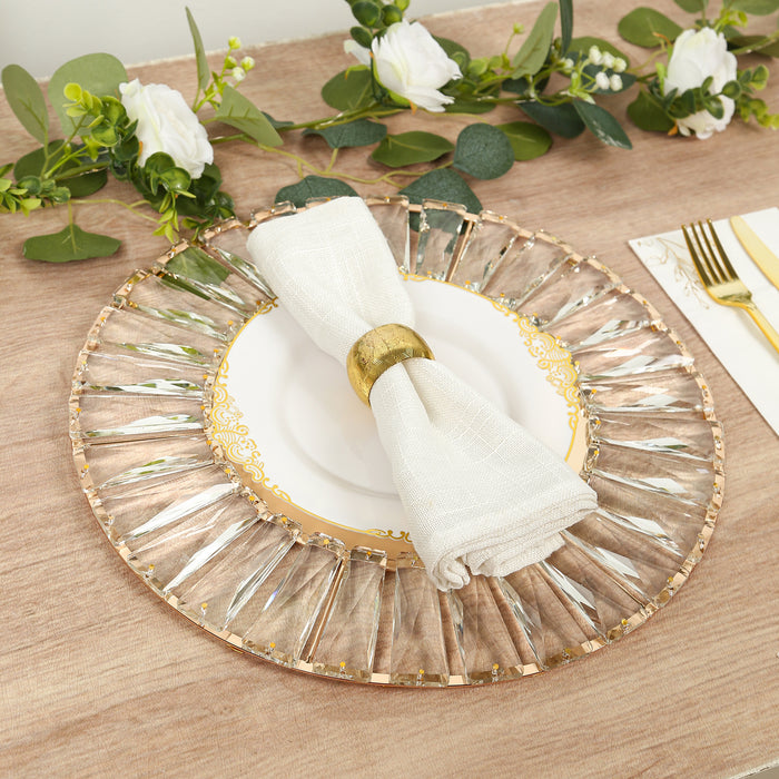 mirror glass charger plates, crystal pendant charger plates, metal charger plates, decorative charger plates, mirrored charger plates, glass charger plates#color_gold