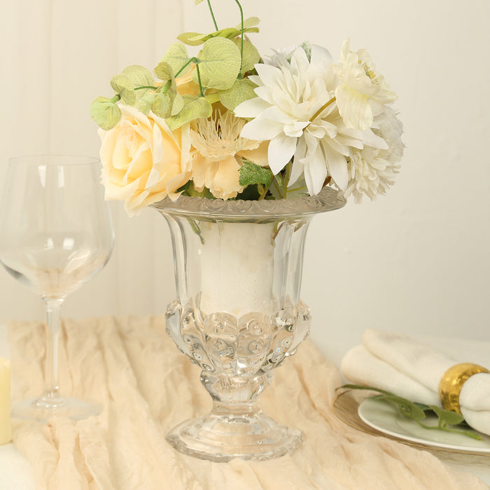 glass flower vases, roman vases, centerpiece vases, pedestal vases, flower urn vase#color_parent