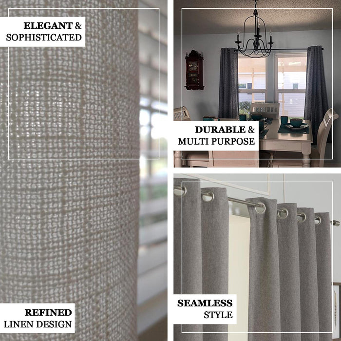Linen Curtains, Linen Curtain Panels, Semi Sheer Curtains, Faux Linen Curtains, Linen Curtain Panels With Grommets#color_parent
