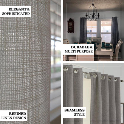 Linen Curtains, Linen Curtain Panels, Semi Sheer Curtains, Faux Linen Curtains, Linen Curtain Panels With Grommets#color_parent