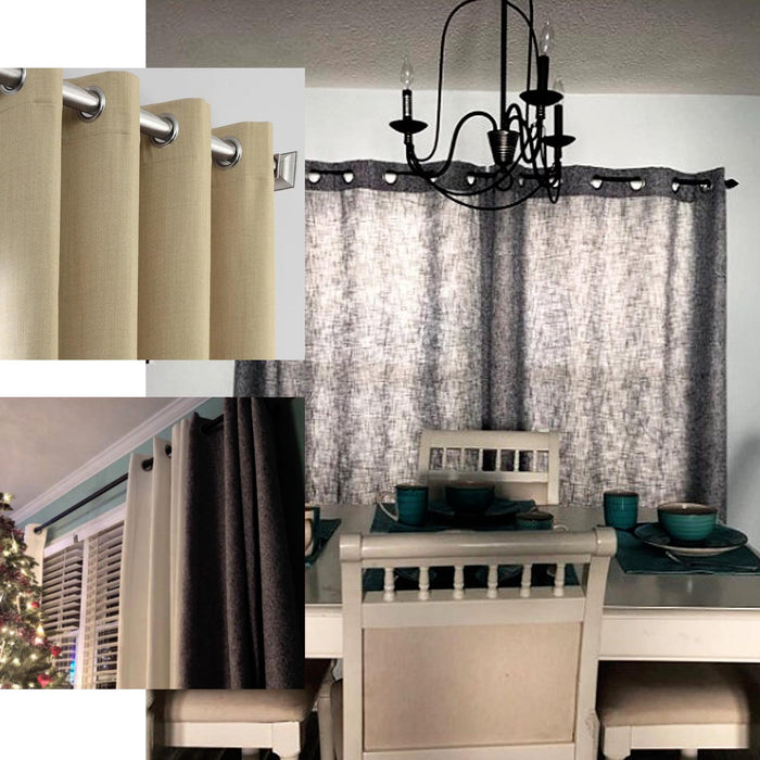 Linen Curtains, Linen Curtain Panels, Semi Sheer Curtains, Faux Linen Curtains, Linen Curtain Panels With Grommets#color_parent