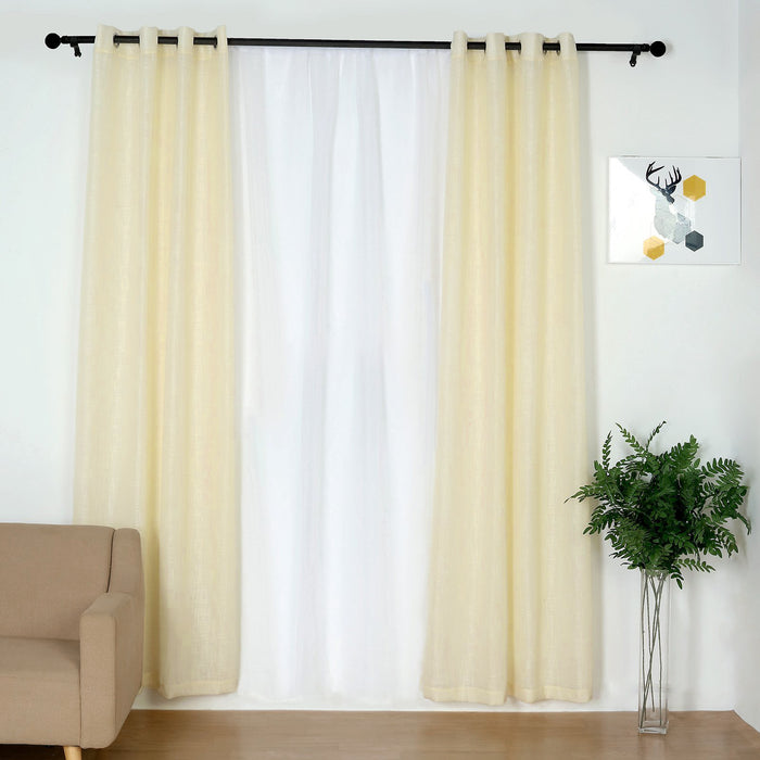 Linen Curtains, Linen Curtain Panels, Semi Sheer Curtains, Faux Linen Curtains, Linen Curtain Panels With Grommets#color_parent