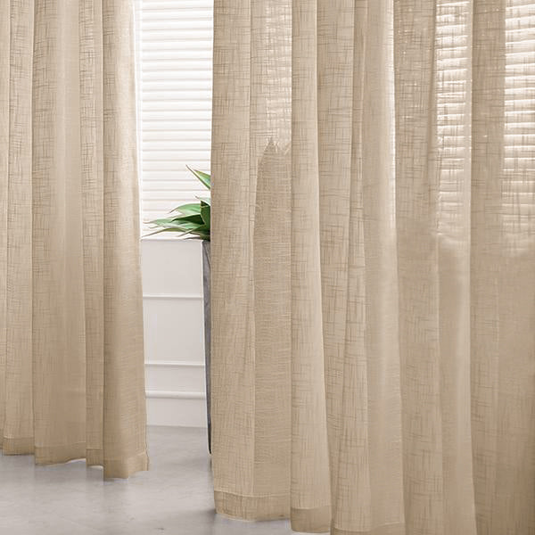 Linen Curtains, Linen Curtain Panels, Semi Sheer Curtains, Faux Linen Curtains, Linen Curtain Panels With Grommets#color_beige