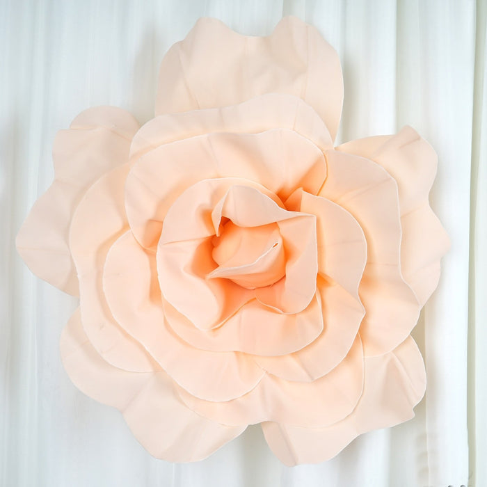 decorative flowers, wall flower decor,  large artificial flowers, foam craft flowers, artificial rose flowers#color_blush