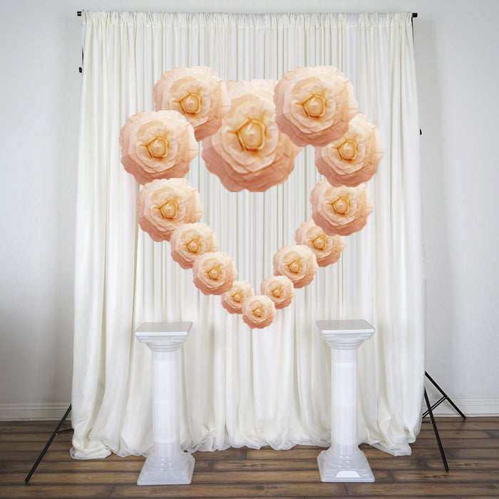 decorative flowers, wall flower decor,  large artificial flowers, foam craft flowers, artificial rose flowers#color_blush