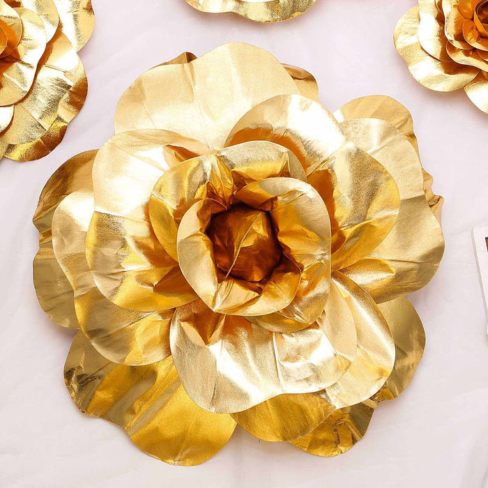 decorative flowers, wall flower decor, large artificial flowers, foam craft flowers, artificial rose flowers#color_gold