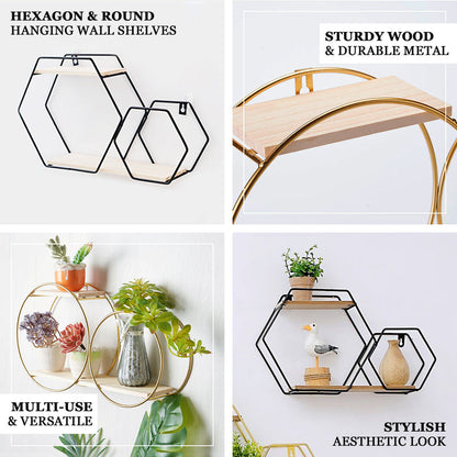 decorative wall shelves, geometric wall shelf, hexagon floating shelves, geometric shelves, geometric floating shelves#color_black