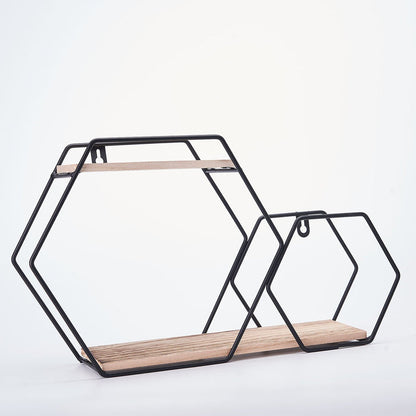 decorative wall shelves, geometric wall shelf, hexagon floating shelves, geometric shelves, geometric floating shelves#color_black